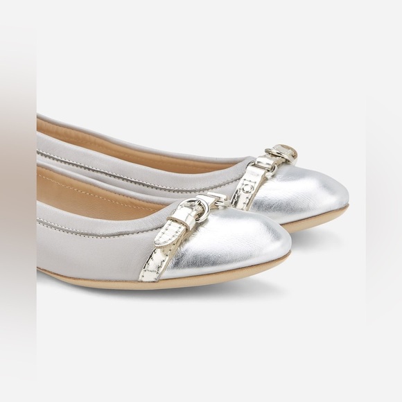 AGL Metallic Silver and Gray "Monika" Ballet Flat - Picture 2 of 10